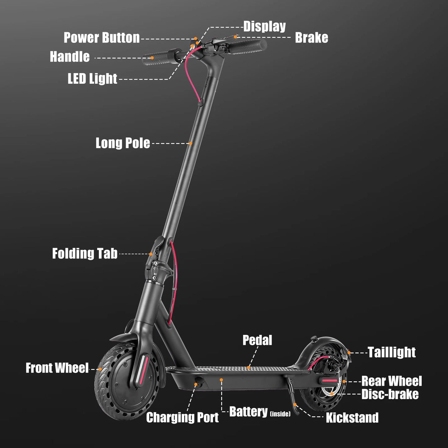 AiliFe A8 Mini Foldable Electric Scooter 350W Smart APP  8.5inch tire Folding E Scooter Long Range Commuting Electric Scooters