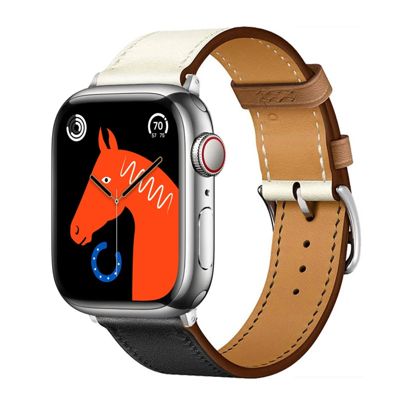 Leather Band For Apple Watch Strap 45mm 45mm 40mm 41mm 38mm 42 Single Tour Bracelet Correa iWatch 3 6 SE 7 8 9 ultra 49mm 2035