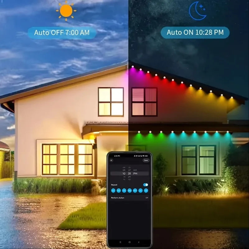 150ft 100ft 50ft Permanent Outdoor Lights Smart RGBIC Outdoor Lights with 75 Scene Modes