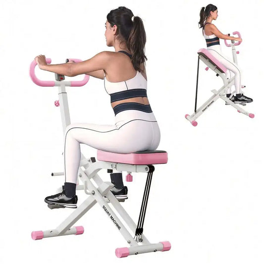 Squat Assist Trainer For Hip And Leg Exercises, 5-Position Adjustable Seat Cushion, Upgraded Version Enhanced Resistance,Squat Exercise Equipment For Home Gym Fitness