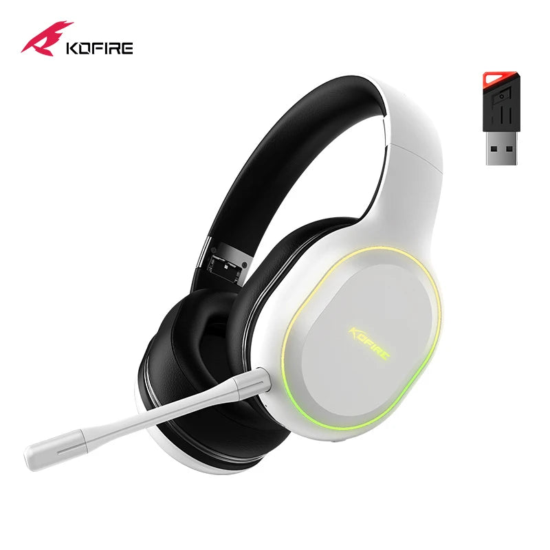 Gaming Headphones 2.4G BT5.0 Wireless Headset With Mic RBG Light Vibration Bluetooth Earphone For PS4 PS5 PC Switch