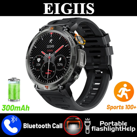 New Bluetooth Call smartwatch for men Full Touch Screen With Health Monitor heart rate Flashlight Smart watch