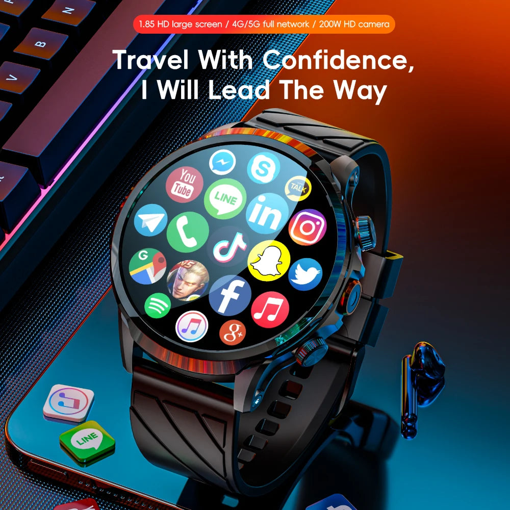 APPLLP 8 PRO Android Smart Watch Phone Big Round Screen Wifi 4G Network Watch Camera Smartwatches
