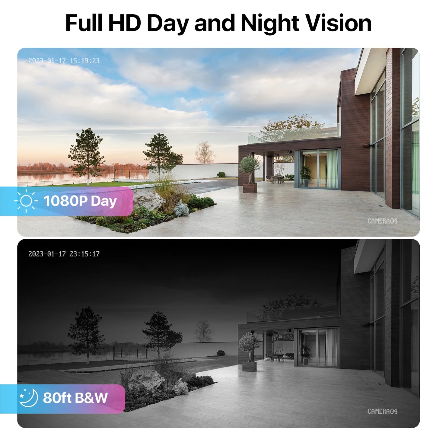 1080P 4 Pack HD TVI Security Cameras Outdoor Indoor Weatherproof Bullet