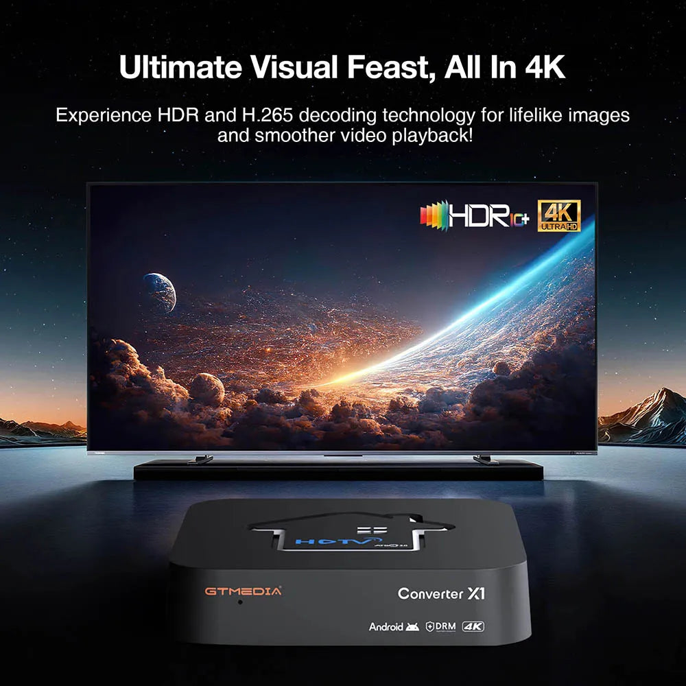 GTMEDIA HDTV Converter X1 ATSC3.0 4K HDR Android 11 TV BOX ATSC Smart Decoder DVR Recording Free,