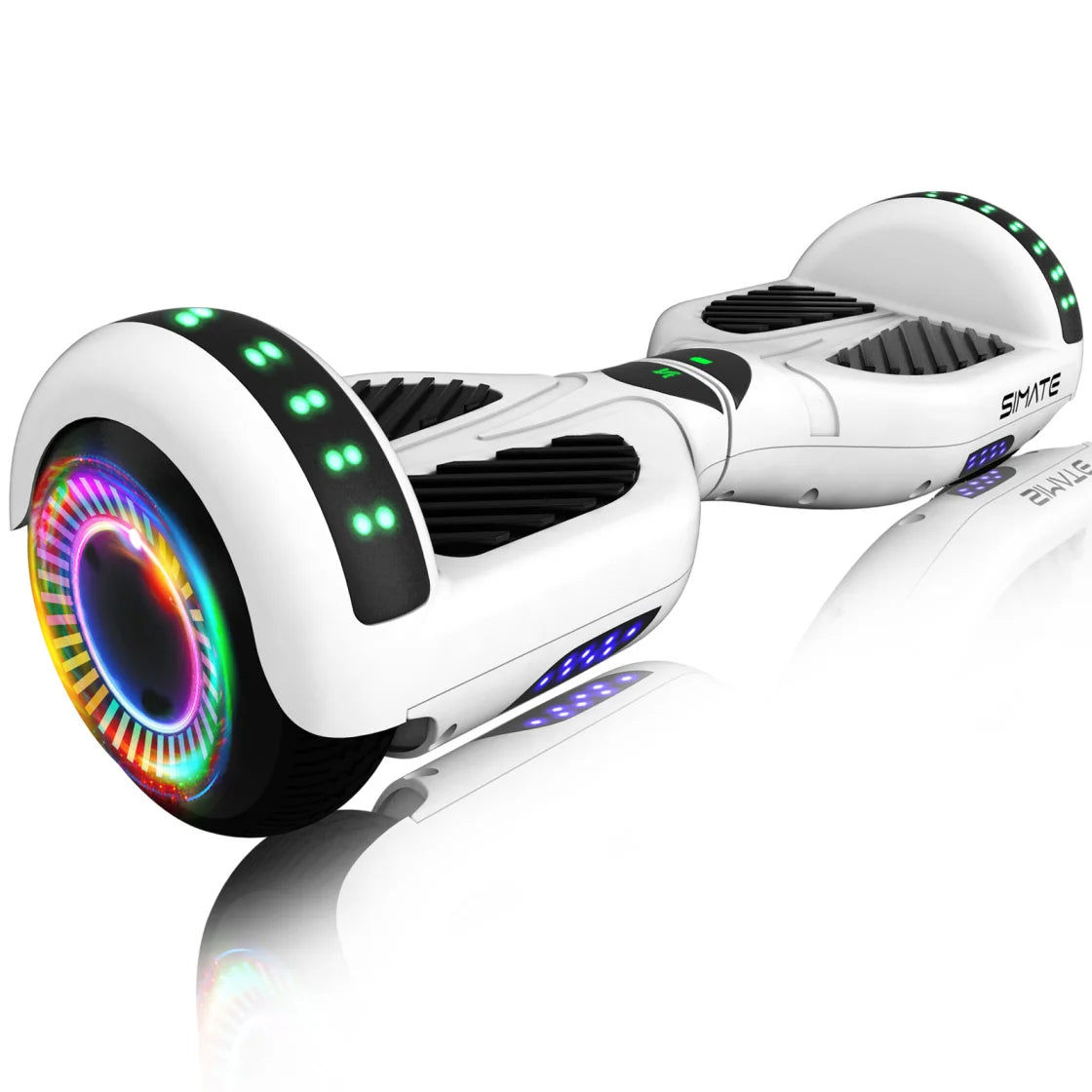 SIMATE 6.5 Inch Self-Balancing Hoverboard with Bluetooth Speaker & Colorful LED Wheel Lights, Electric Scooter Gift for Kids Adults