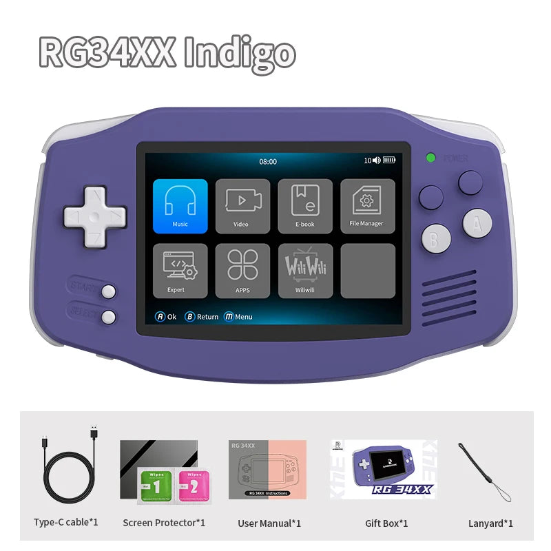 Handheld Game Console 3.4" IPS Screen Linux 64-bit Video Gaming Player