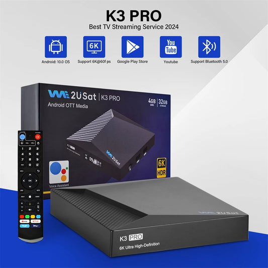 K3 Pro 6K HDR Android Q (10.0) TV Box H.264/H.265 10bit Build in WiFi-6 2. Suit for the US