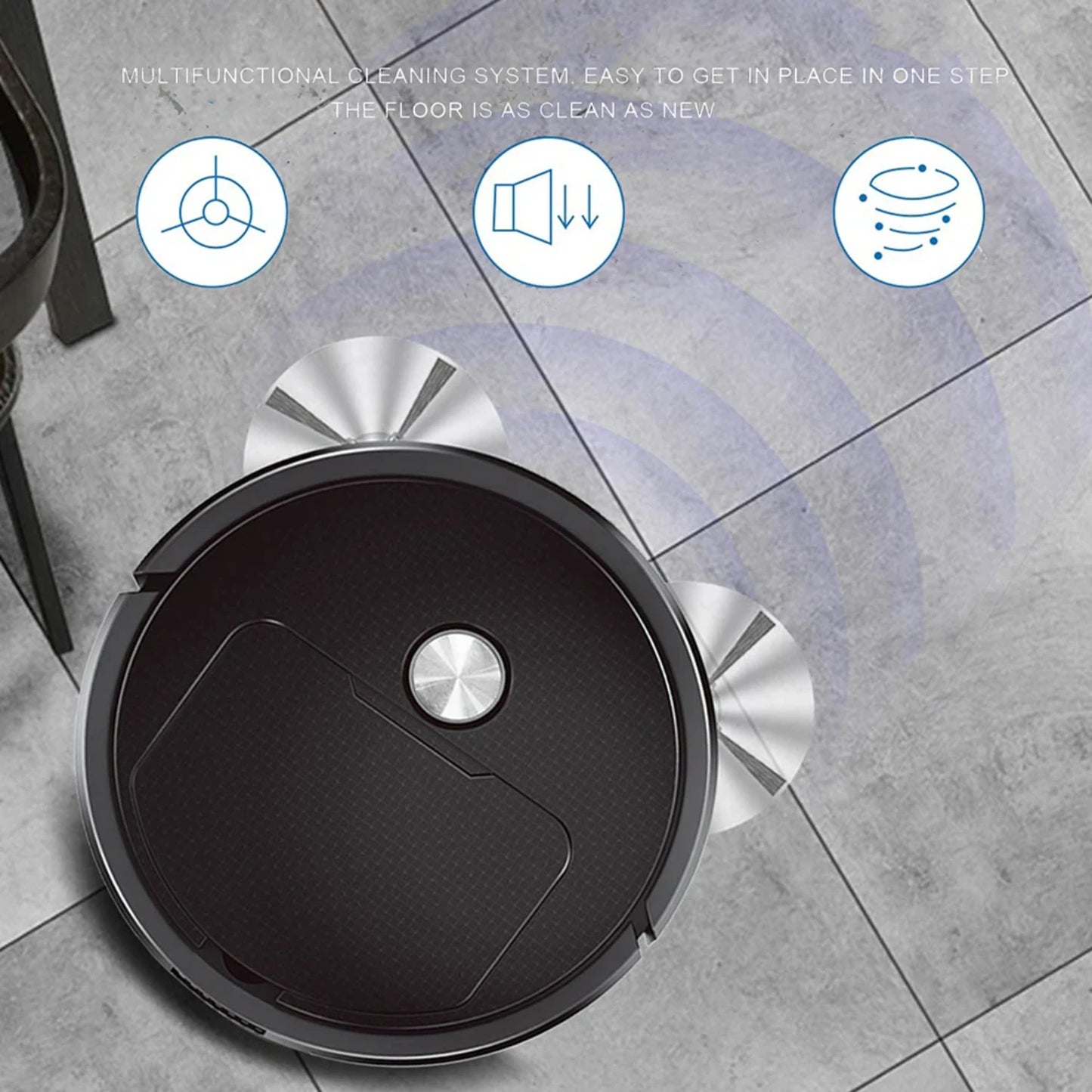 Efficient, Compact, 3-in-1 Wireless Robot Vacuum Cleaner
