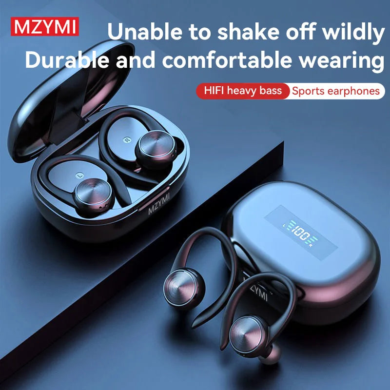MZYMI True Wireless Bluetooth Earphones R200 HD Noise Reduction Sports Stereo Headset Hifi Sound Earhook Waterproof Earbuds