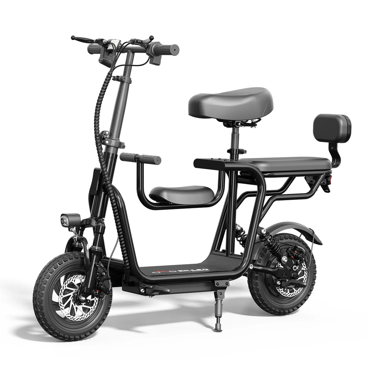 EILLEO Spacewalk 48V Electric Scooter with Seat for Adults, 750W Peak Motor, 18.75MPH Top Speed & 20 Mile Long Range, 14" Pneumatic Tires & Dual Disc Brakes, Foldable with Removable Seat & LCD Display