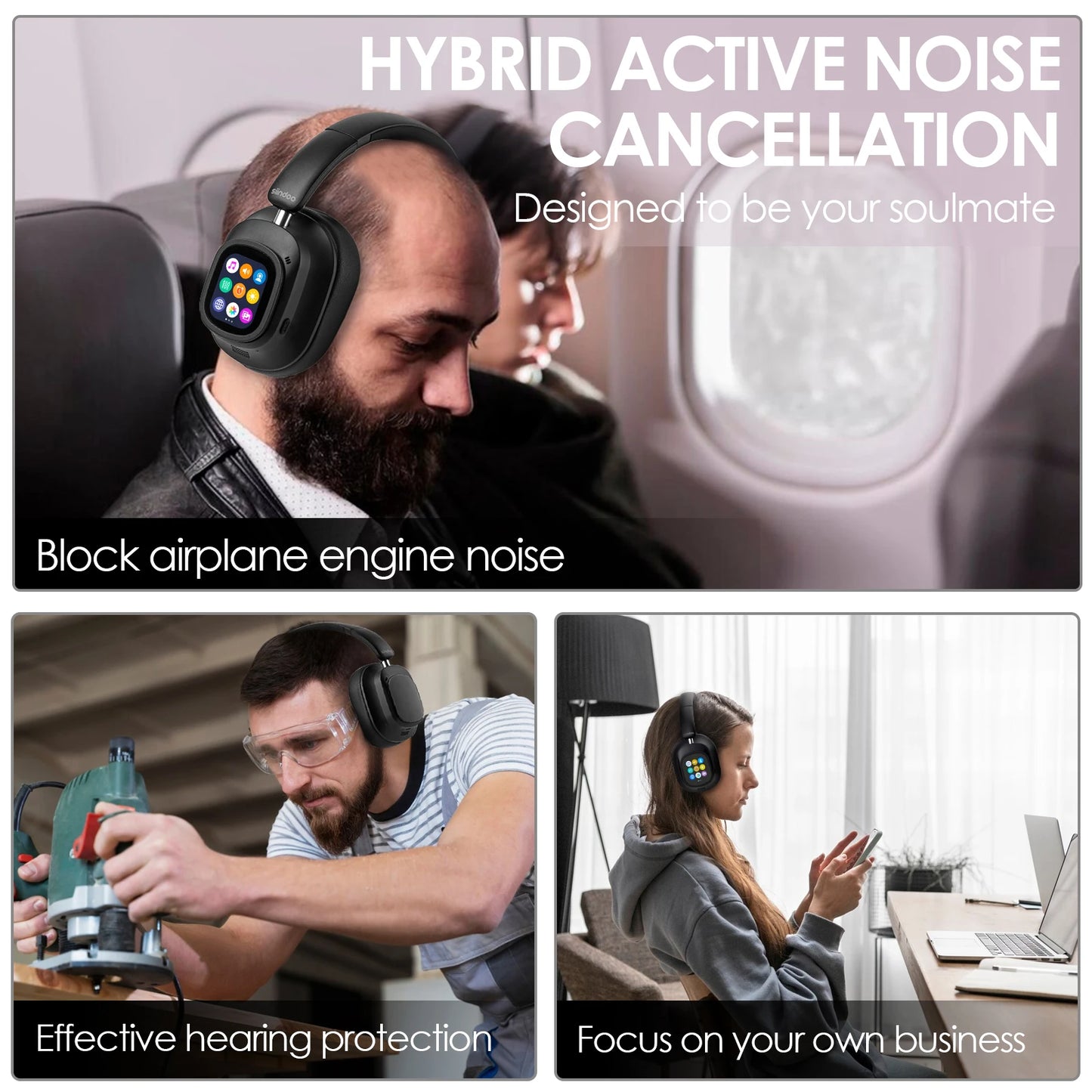 NEWEST ANC930Plus Hybrid ANC Wireless Headphone, With Multi Magnetic Touch Control