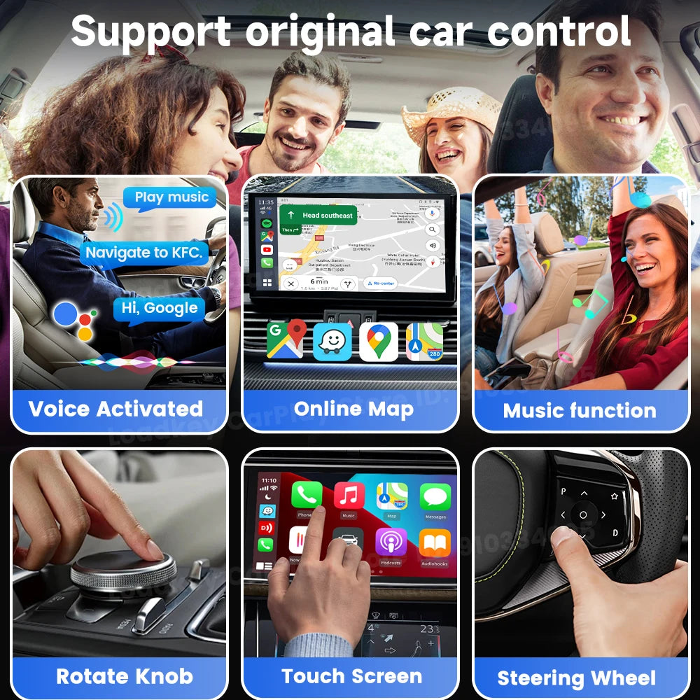 CarlinKit 5 in 1 LITE S Android TV Box Wireless Carplay Android Auto For Youtube Netflix Iptv HD Output 5GHZ WIFI  Plug And Play