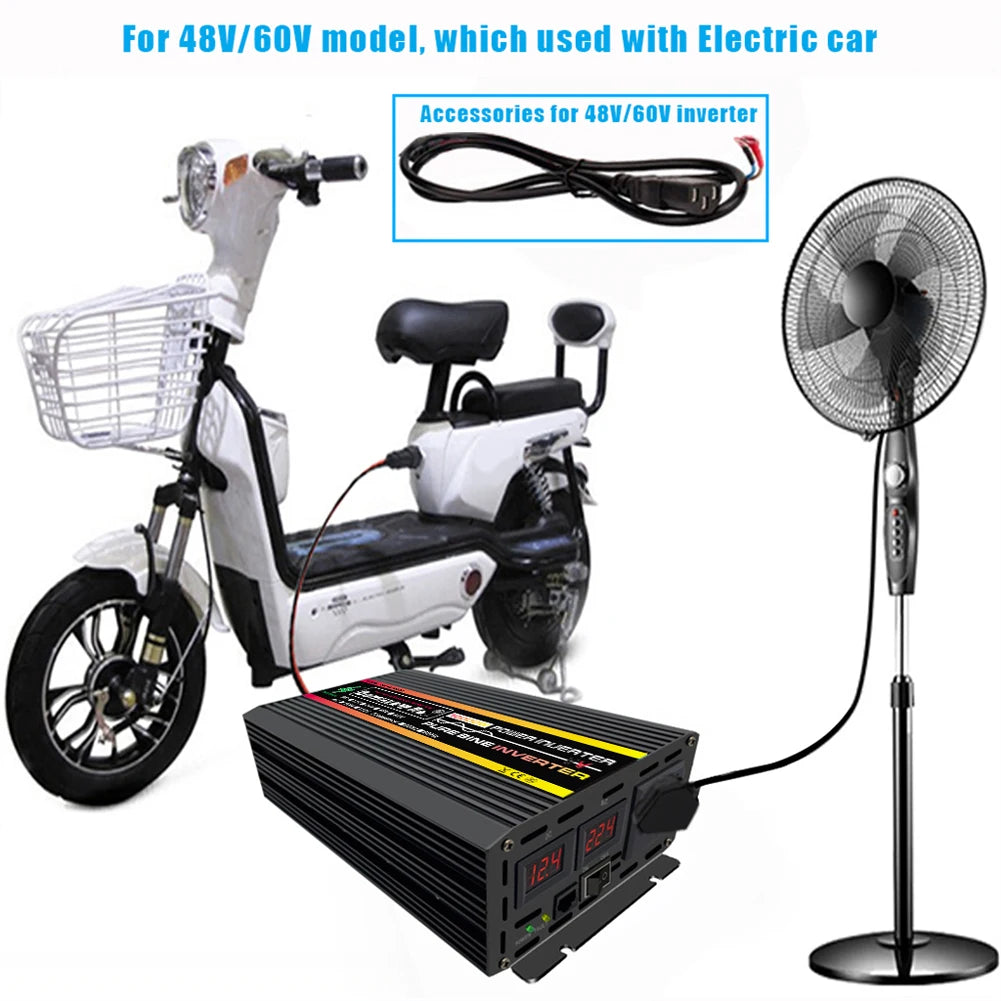 10000W/12000W Car Inverter LCD Display Vehicle Smart Inverter