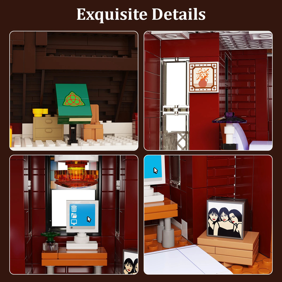 Witch Manor Building Blocks Set Fantasy Magic House Model Desktop Ornament Home Room Decoration Halloween Collectible Gifts for Adult Fans