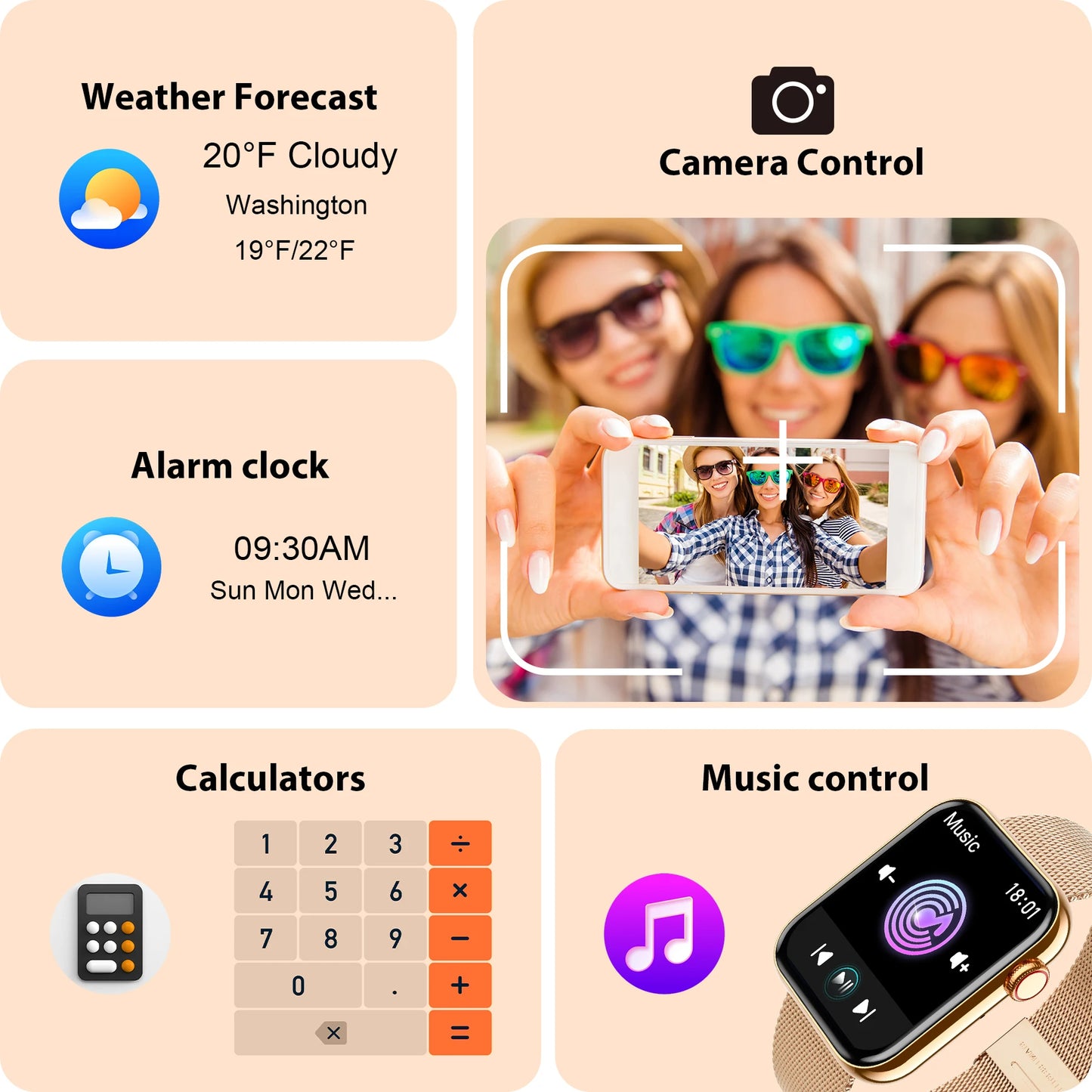 Smart Watch for Women/Men (Answer/Make Calls)Fitness Tracker Watch for iPhone/Android