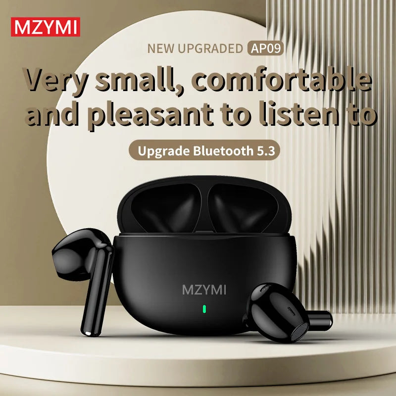 MZYMI Bluetooth 5.3 Earphones AP09 True Wireless Earbuds Touch Control Gaming Headphones Waterproof Sport Headset With Mic
