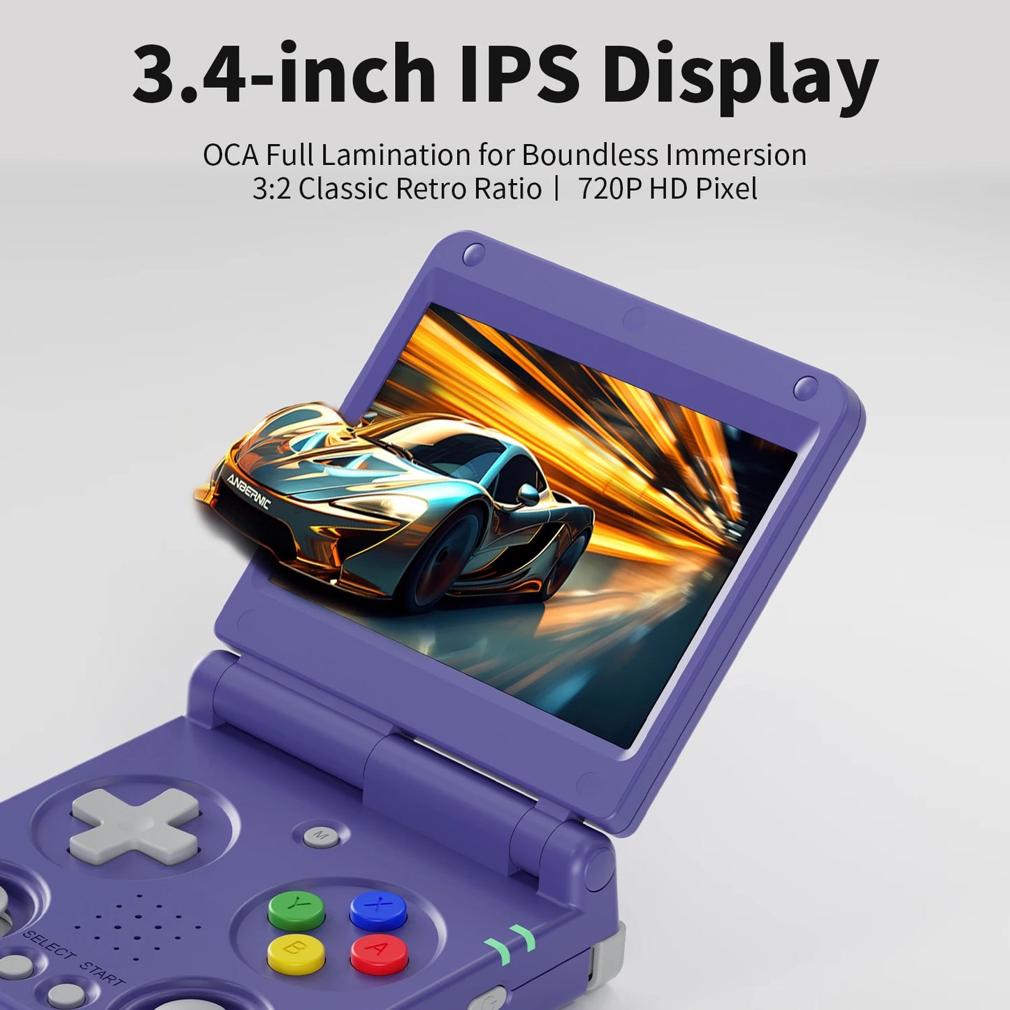 3.4-Inch IPS Linux 64-bit Game Console H700 quad-core LPDDR4 2GB Retro Game Player HD-Connect