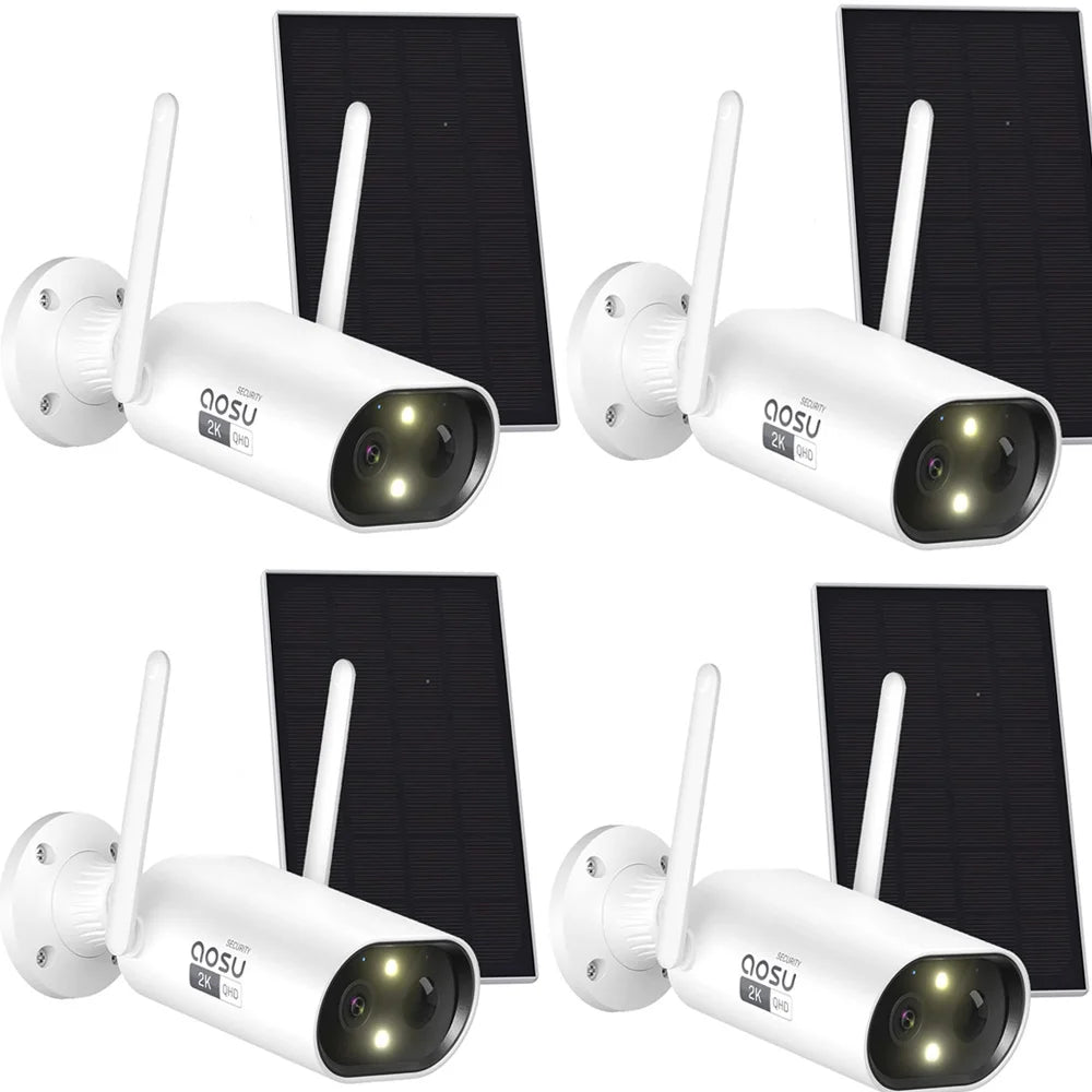100% Wire-free 3MP Wifi Solar Camera 4/8/12 pcs Outdoor Built-in Battery Security Camera Night Vision