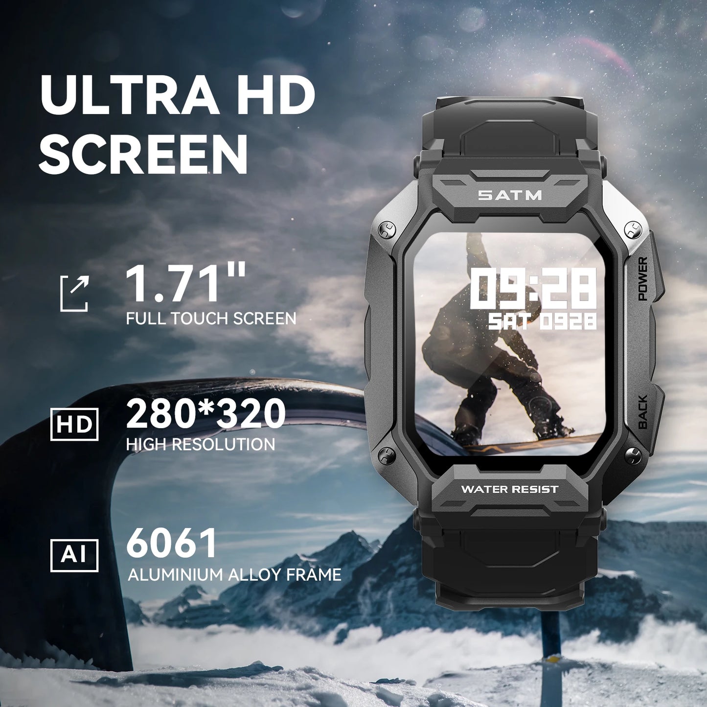 Smart Watch for Men Waterproof Fitness Sports Activity Tracker.