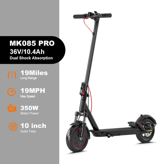 MK085 Pro Electric Scooter 350W 36V Max 19MPH Dual Shock Absorption 19Miles Long Range