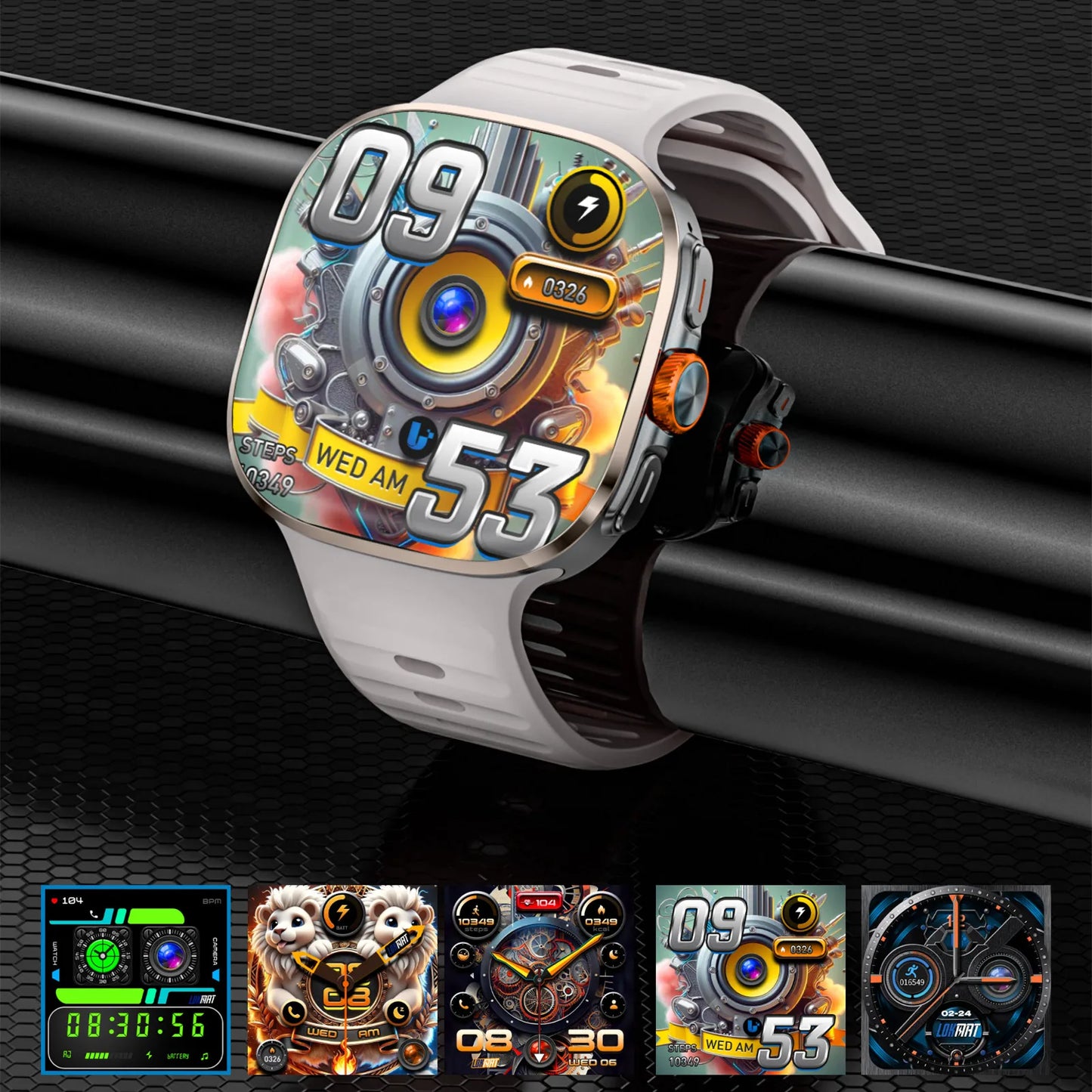 New APPLLP 6 MAX Android Smart Watch Phone Amoled Touch Screen Rotating Camera
