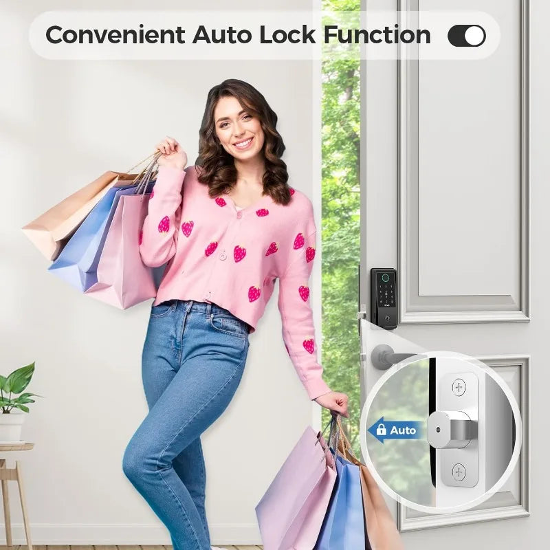Wi-Fi Smart Door Lock G6, 6-in-1 Fingerprint Keyless Entry Door Lock, APP Remote,