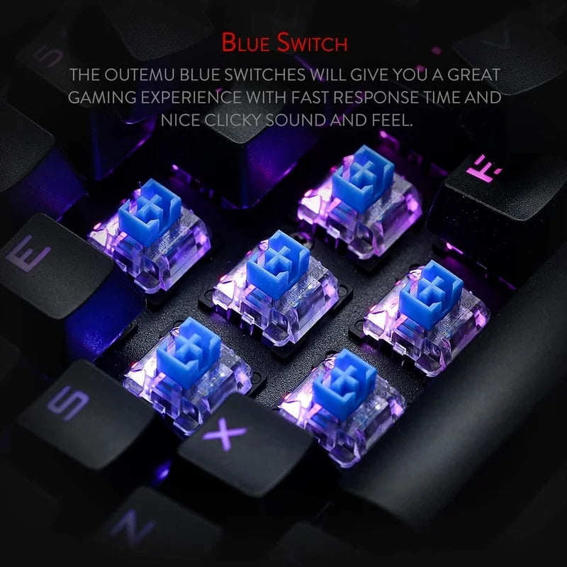 Redragon K580 VATA RGB 104 Keys LED USB Backlit Mechanical Gaming Wired Backlight Computer Keyboard