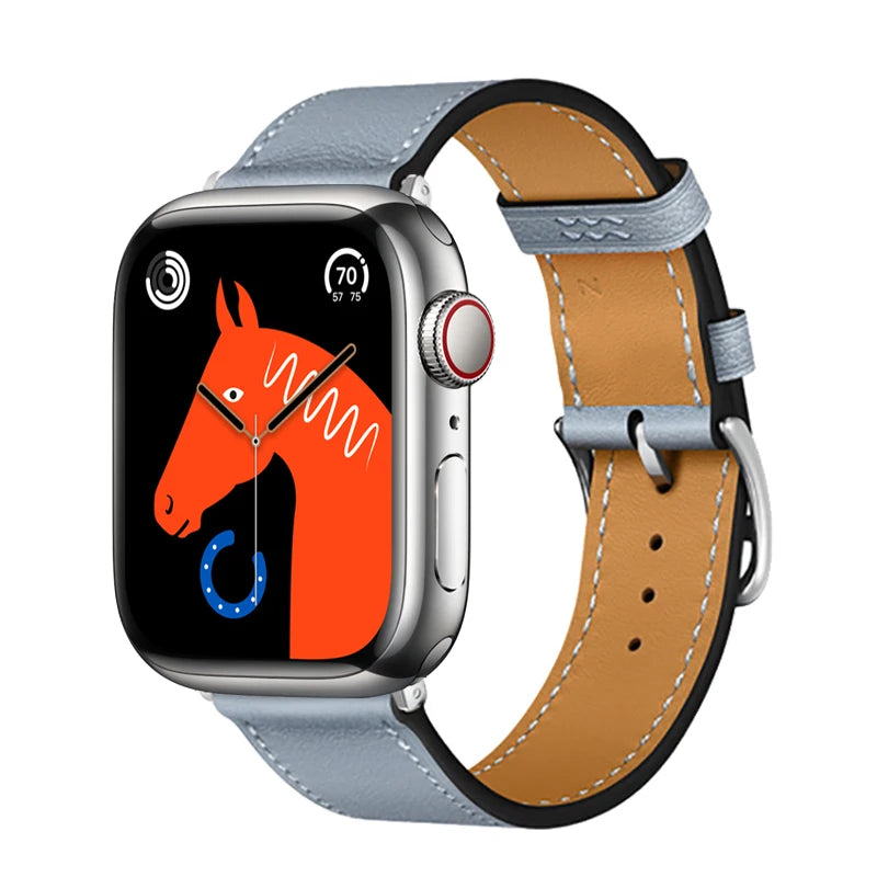 Leather Band For Apple Watch Strap 45mm 45mm 40mm 41mm 38mm 42 Single Tour Bracelet Correa iWatch 3 6 SE 7 8 9 ultra 49mm 2035