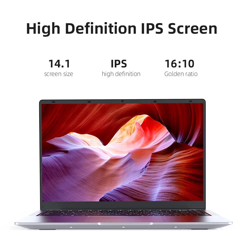 14.1" Ultra Slim Windows 11 Pro Laptop Computer intel Atom A3950 12GB RAM 1TB 2TB SSD Notebook PC
