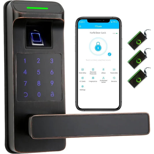 Fingerprint Door Lock, Heavy Duty Keyless Entry Door Lock, 5 in 1