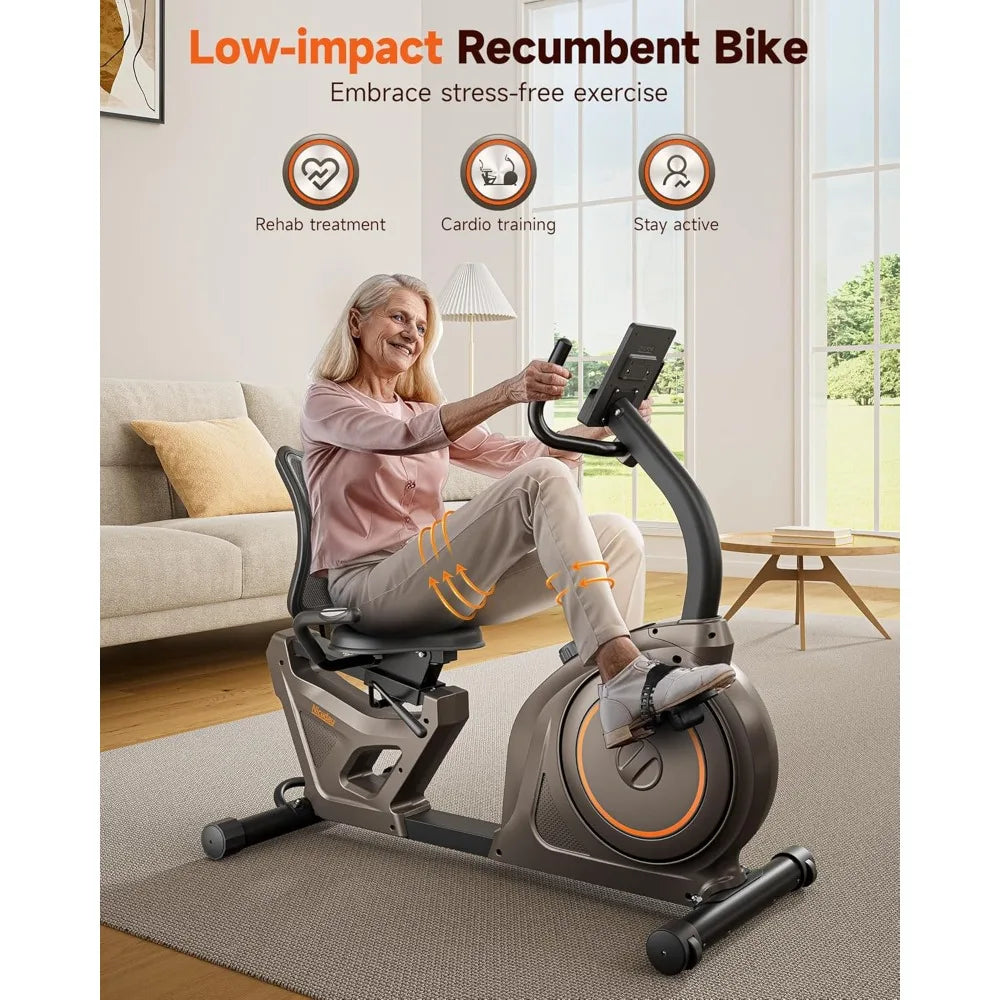 Recumbent Exercise Bike, Recumbent Bike for Home, Magnetic.