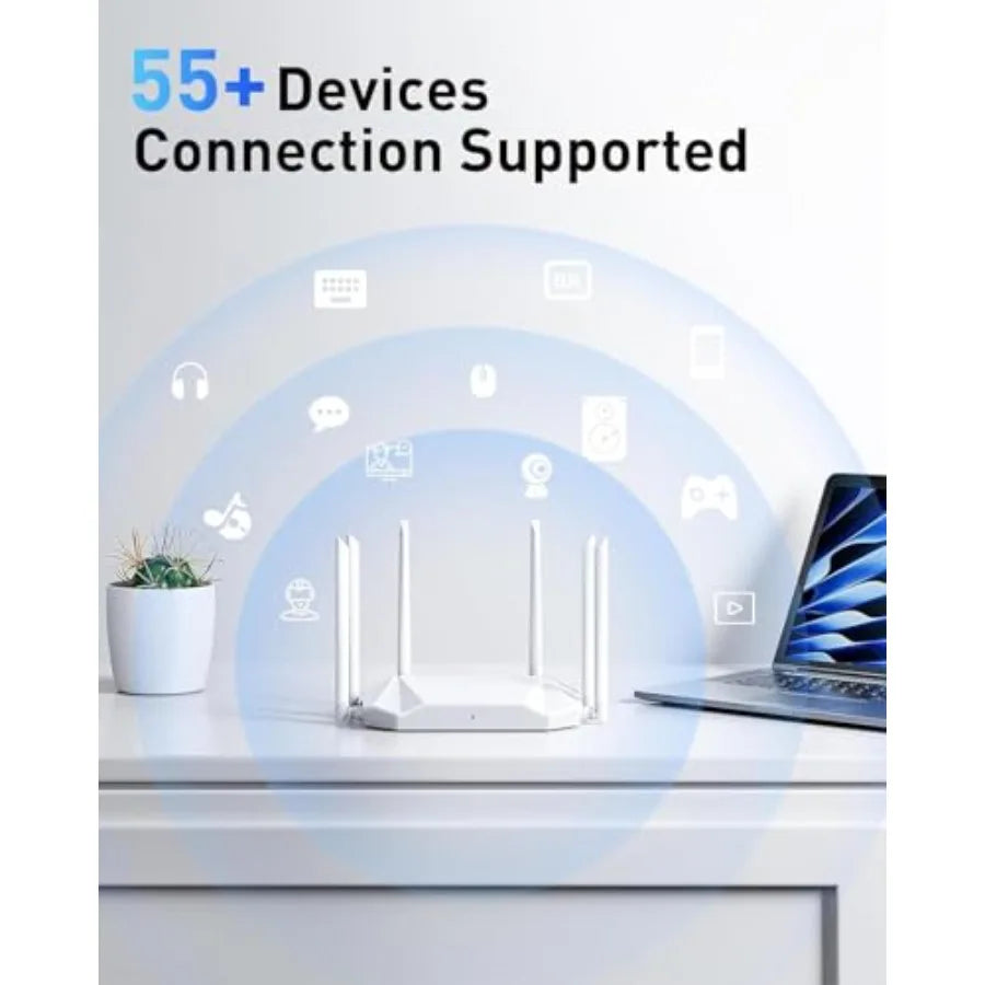 WiFi Router Routers for Wireless Internet - AX3000 WiFi 6 Router with 6 Wi-Fi Antenna Covers up to 3500 sq.ft, Connect 105 Devi