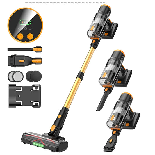 Free-Standing Design Cordless Vacuum Cleaner– Powerful Brushless Motor,