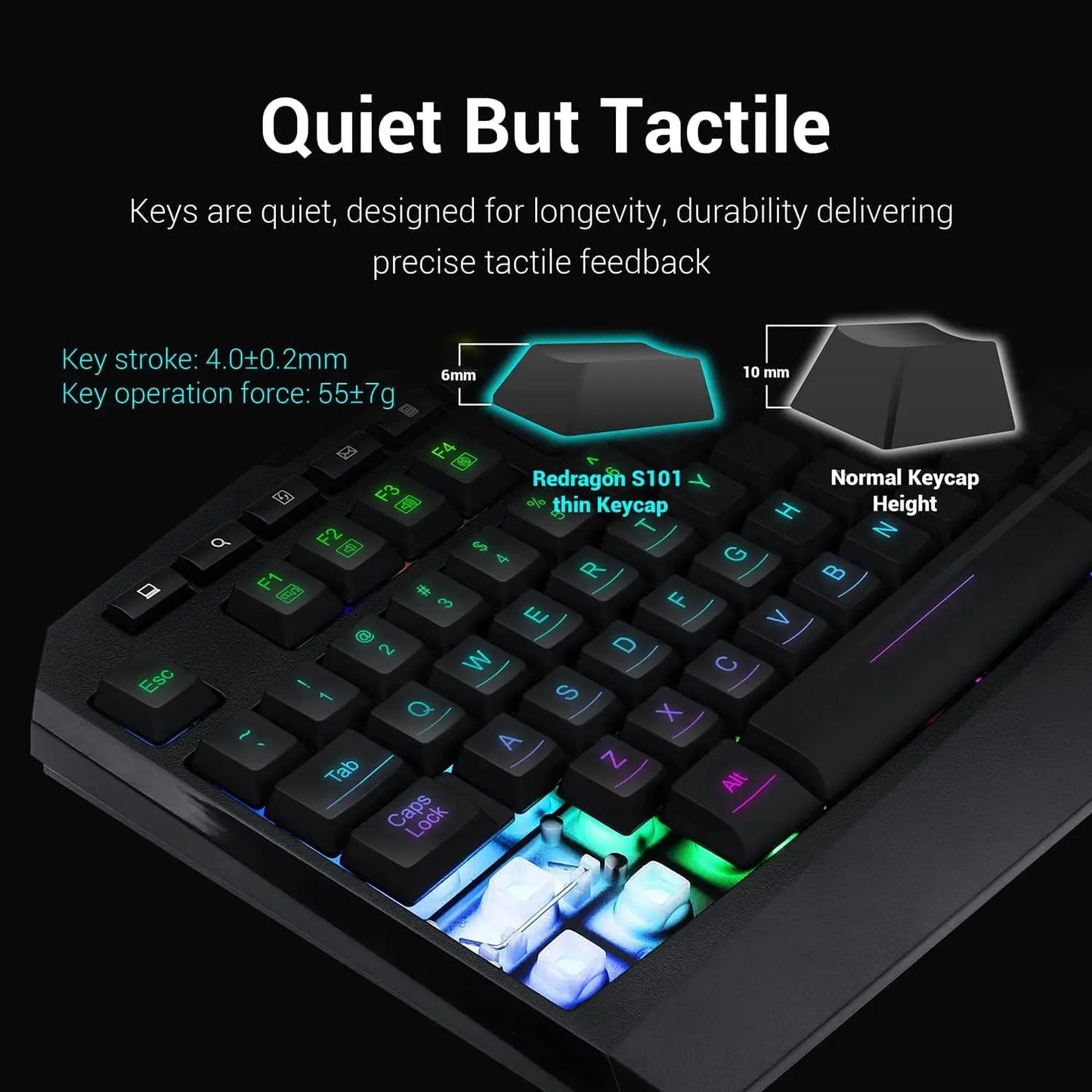 S101 Gaming Keyboard, M601 Mouse, RGB Backlit Gaming Keyboard,