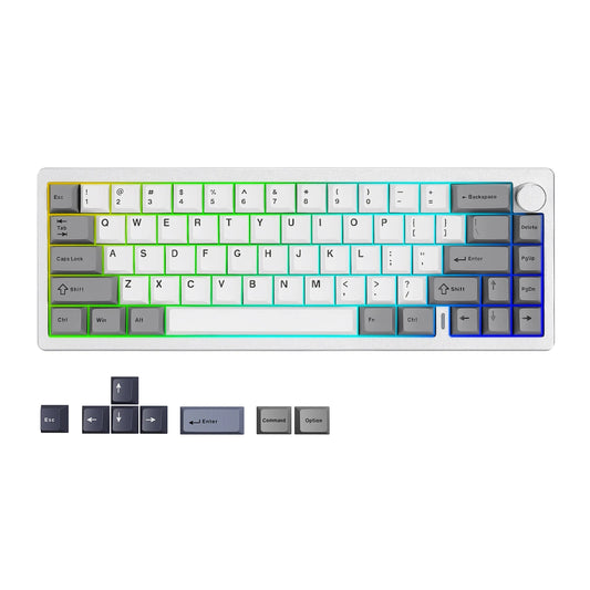 AL68 Silver Wireless Custom Mechanical Keyboard,  Aluminum Keyboard,