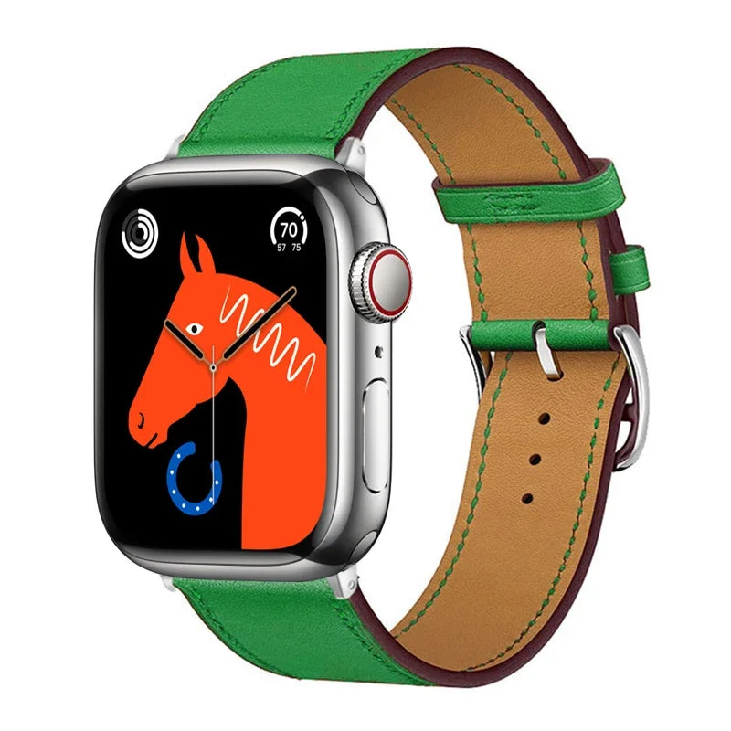 Leather Band For Apple Watch Strap 45mm 45mm 40mm 41mm 38mm 42 Single Tour Bracelet Correa iWatch 3 6 SE 7 8 9 ultra 49mm 2035