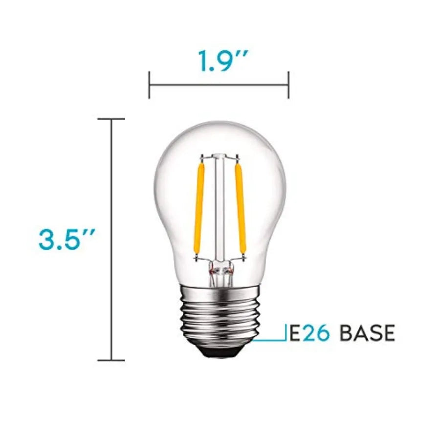 4W Vintage A15 LED Bulb Dimmable, 400 Lumens, 2700K Warm White, E26 LED Edison Bulb 40W Equivalent, Clear Glass Filament Light