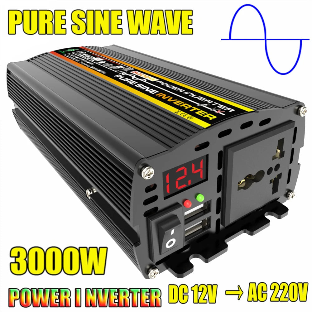 10000W/12000W Car Inverter LCD Display Vehicle Smart Inverter