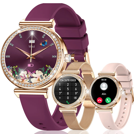 Women Smart Watch(Wireless Calls),1.29" Touchscreen Smartwatch for iPhone/Android with Sport Modes,