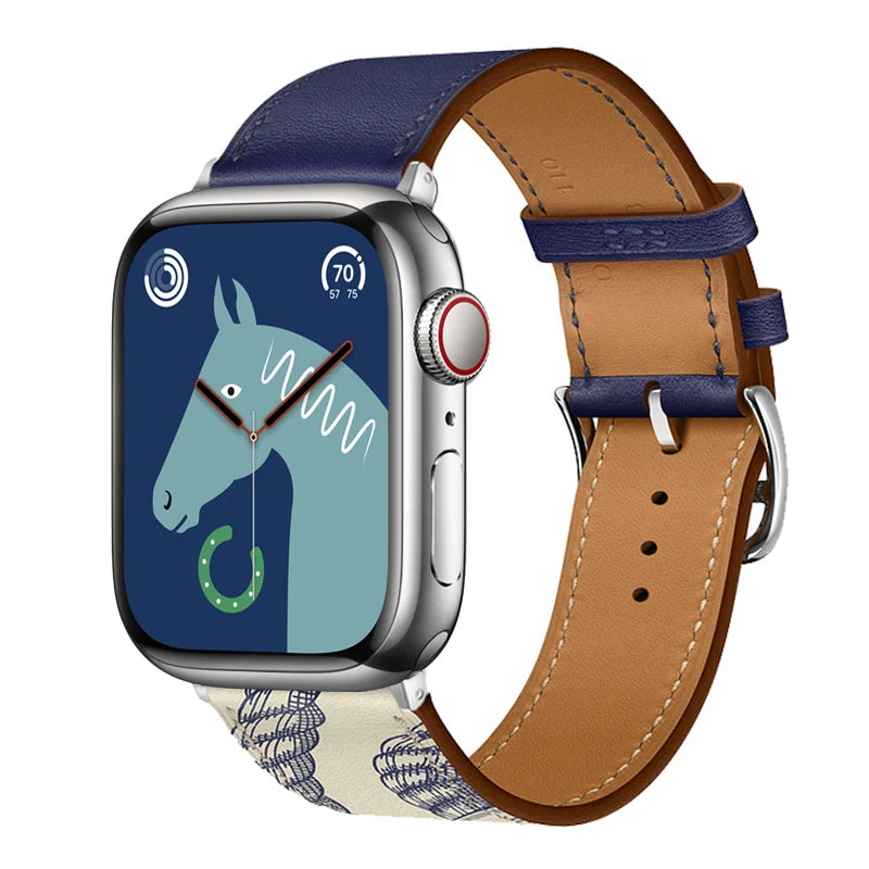 Leather Band For Apple Watch Strap 45mm 45mm 40mm 41mm 38mm 42 Single Tour Bracelet Correa iWatch 3 6 SE 7 8 9 ultra 49mm 2035