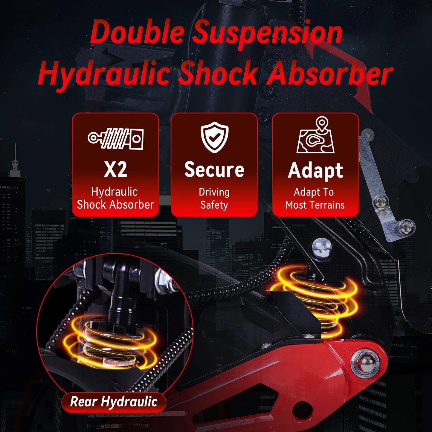 Adult Electric Scooter 1600W Motor, 11-Inch Off-Road Tyres, 48V18AH Battery, Max Speed 31mph,