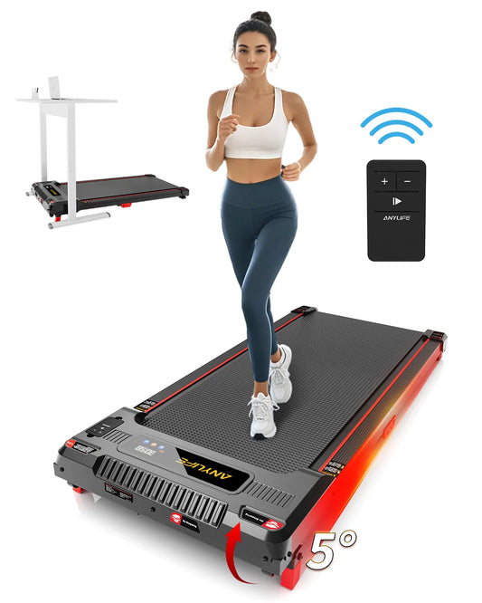Under Desk Treadmill, Incline Walking Pad Treadmill 330lbs Capacity, 2.5HP Portable Treadmills for Home