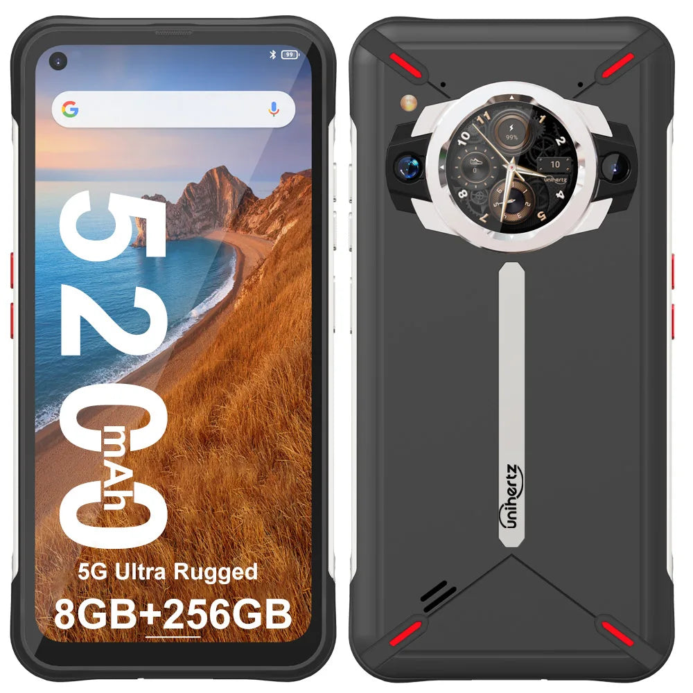 Ticktock S Rugged 5G Smartphone 8GB 256GB Cell Phone 5200mAh Mobile Phone 64MP Camera