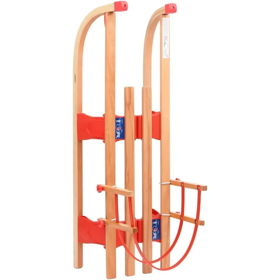 Snow Sledge Foldable Toboggan with Tow Rope Wooden Sledge Slider 43.3 vidaXL vidaXL 2