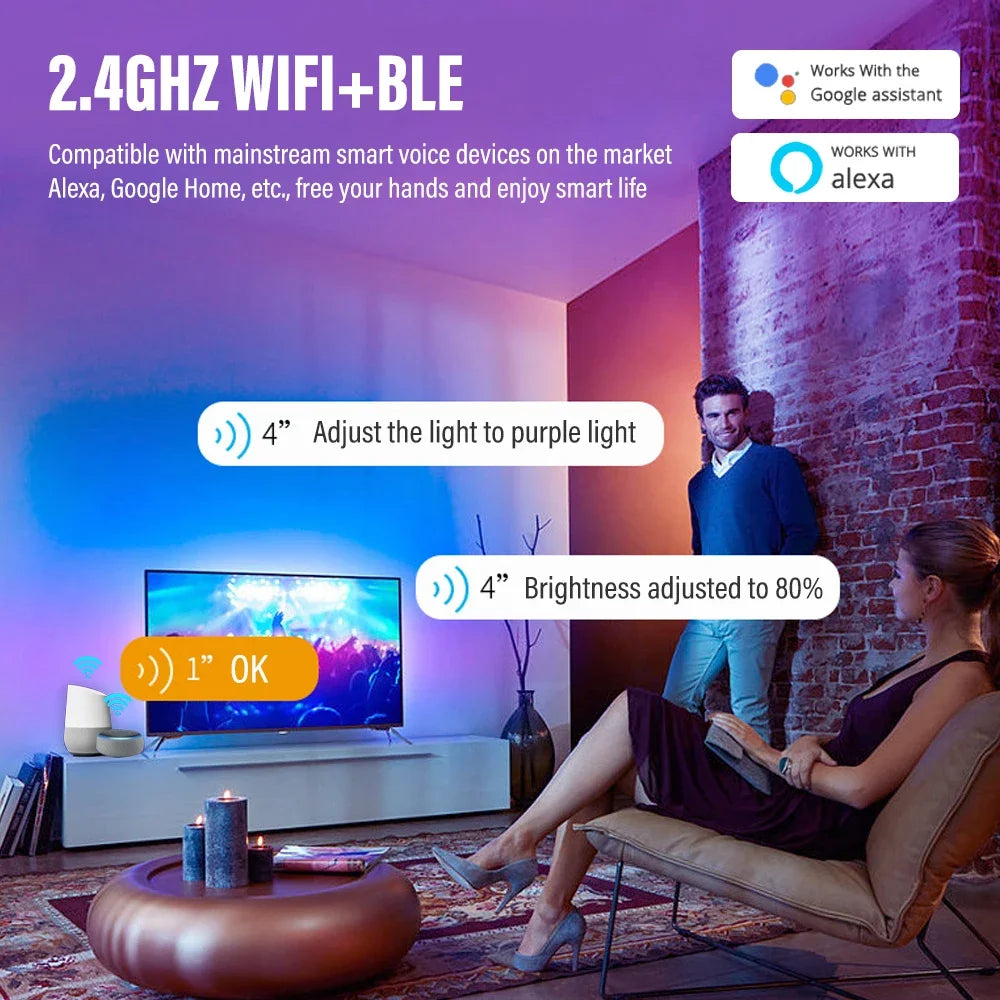 Smart WIFI LED Round Ceiling Light , Alexa Google Assistant