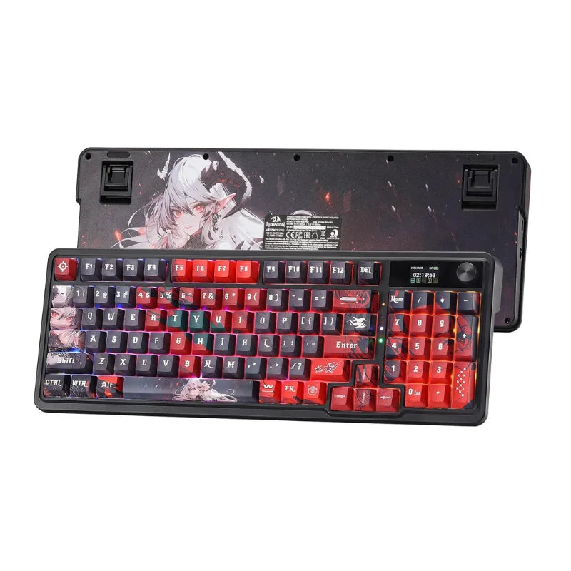 Redragon K719 PRO Wireless Gasket Gaming Hype Screen & Knob, 95 Keys Mechanical Keyboard,Easy-Control