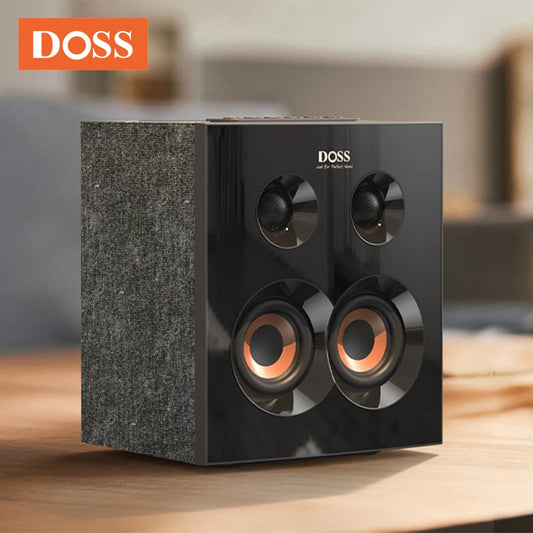DOSS Home Bookshelf Bluetooth Speaker Powerful 90W Stereo Sound Extra Bass Subwoofer