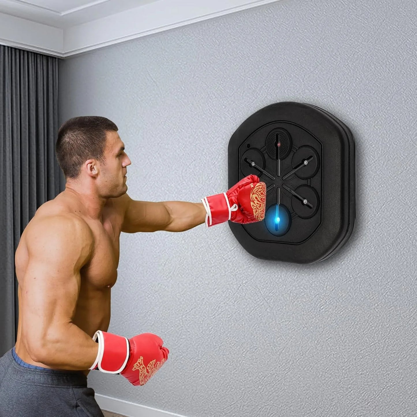 music boxing machine with LED lights, wall mounted , Bluetooth