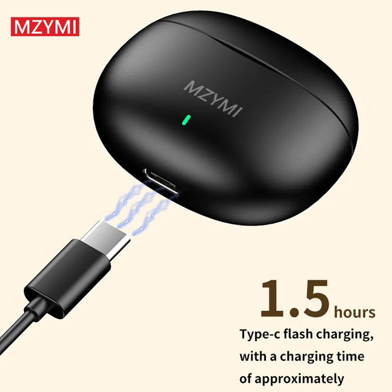 MZYMI Bluetooth 5.3 Earphones AP09 True Wireless Earbuds Touch Control Gaming Headphones Waterproof Sport Headset With Mic